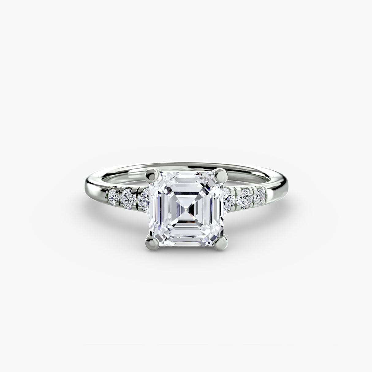 Solitaire with Shoulder Accents