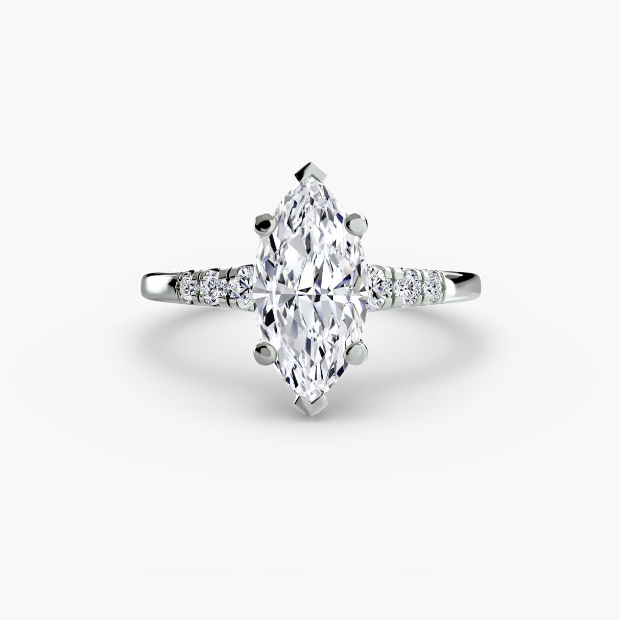 Solitaire with Shoulder Accents