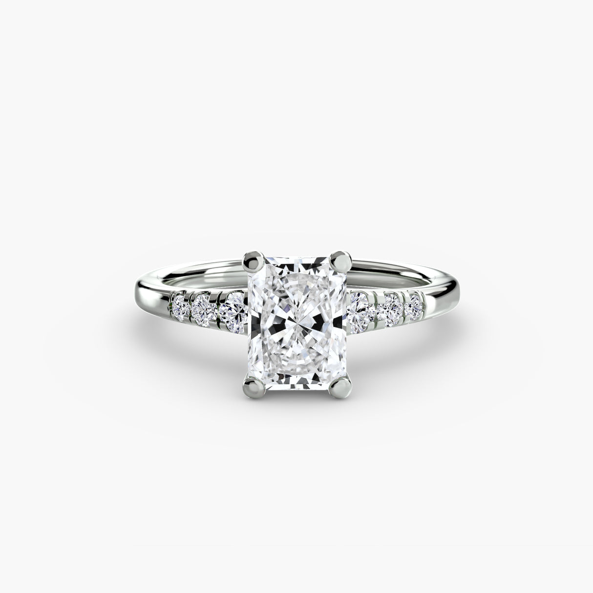 Solitaire with Shoulder Accents
