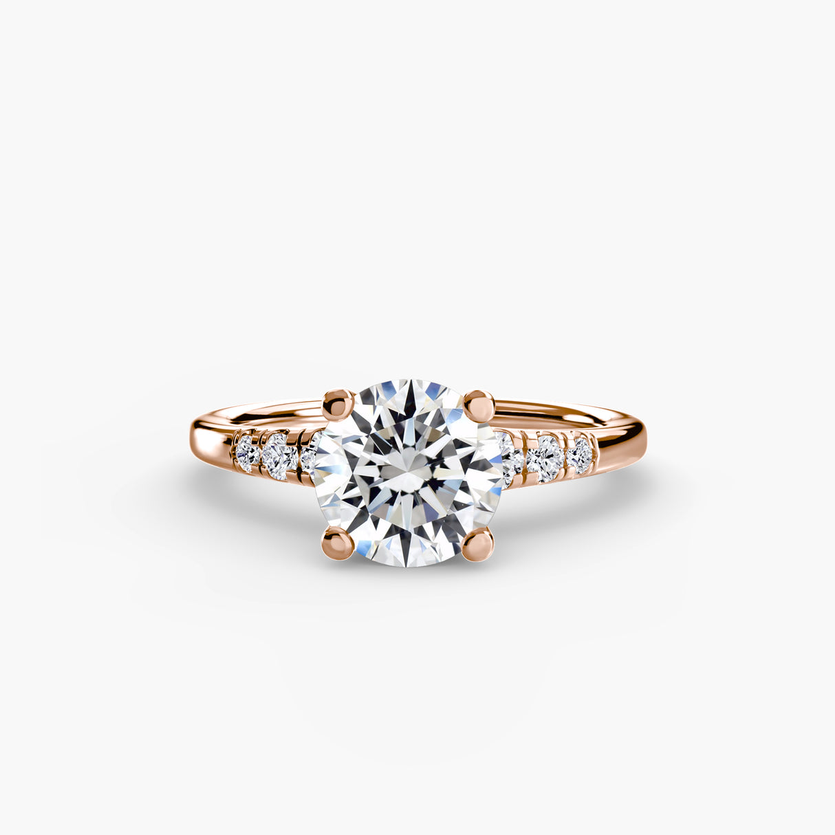 Solitaire with Shoulder Accents