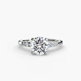 Solitaire with Shoulder Accents