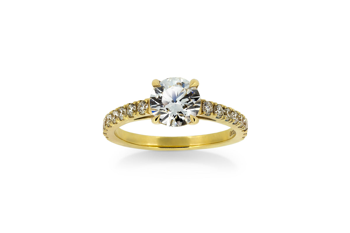1.09ct Brilliant Cut Diamond Solitaire with Diamond Band