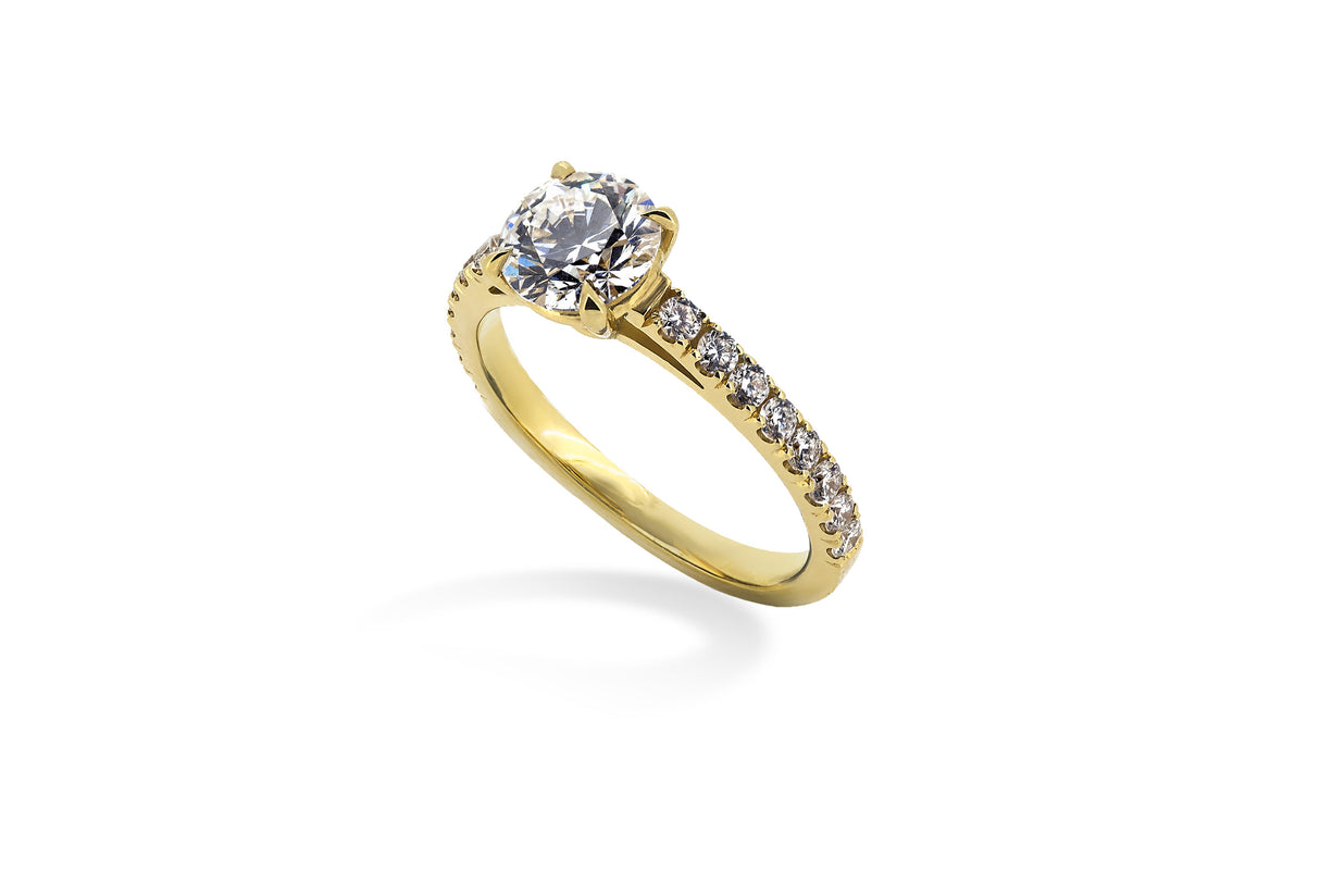 1.09ct Brilliant Cut Diamond Solitaire with Diamond Band