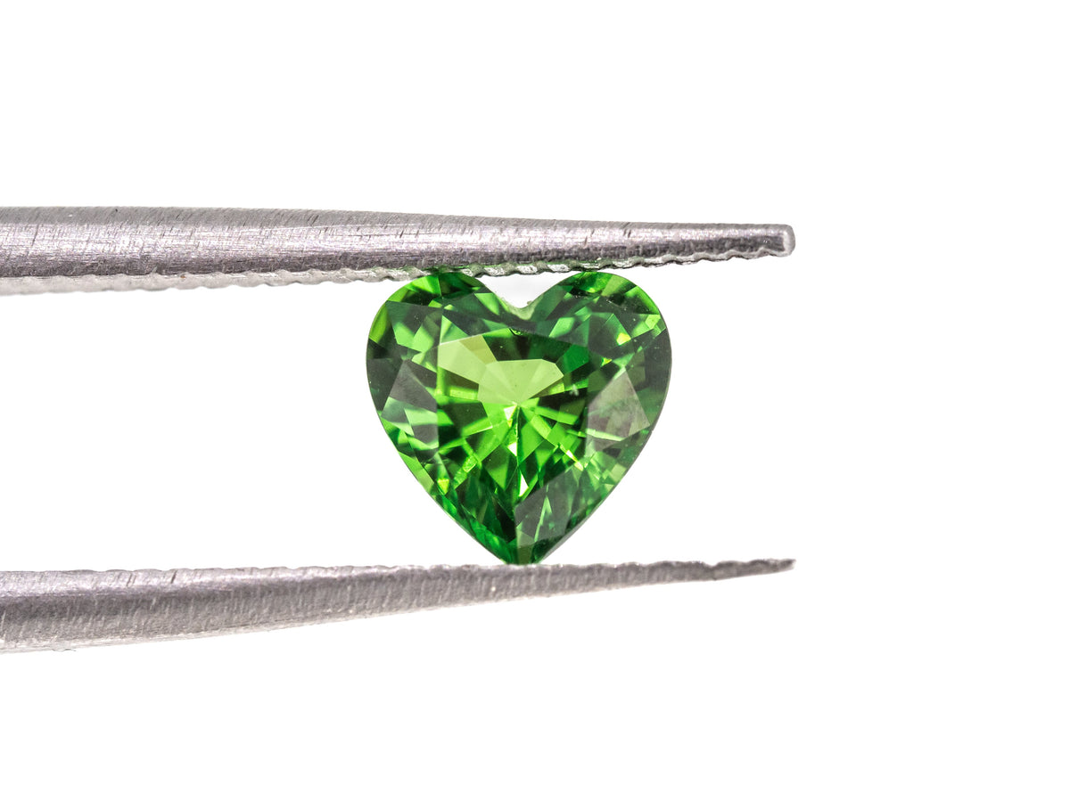 Heart cut Tsavorite garnet