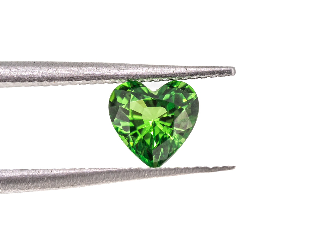 Heart cut Tsavorite garnet
