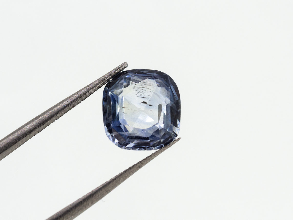 4ct cushion cut light blue sapphire