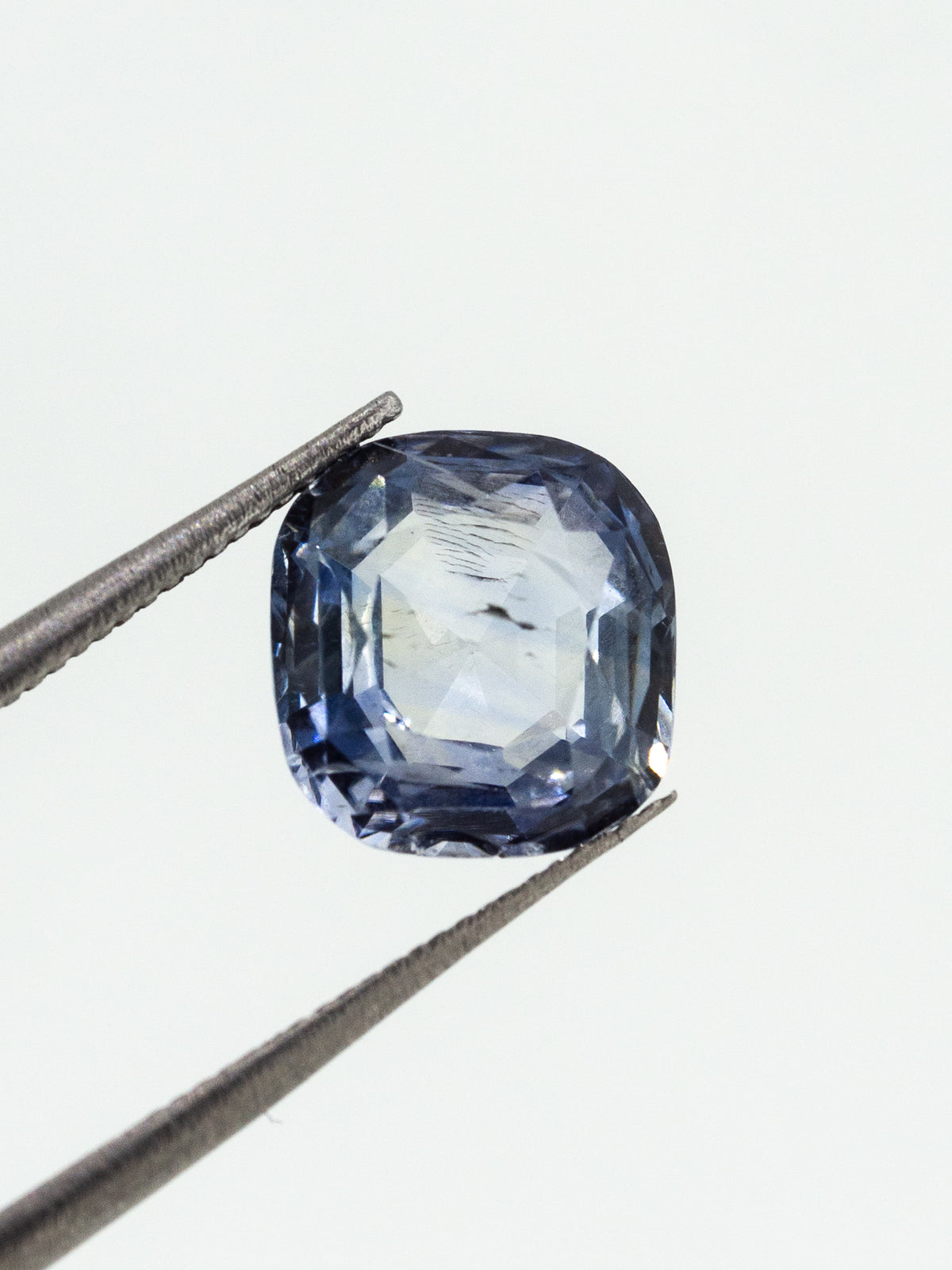 4ct cushion cut light blue sapphire