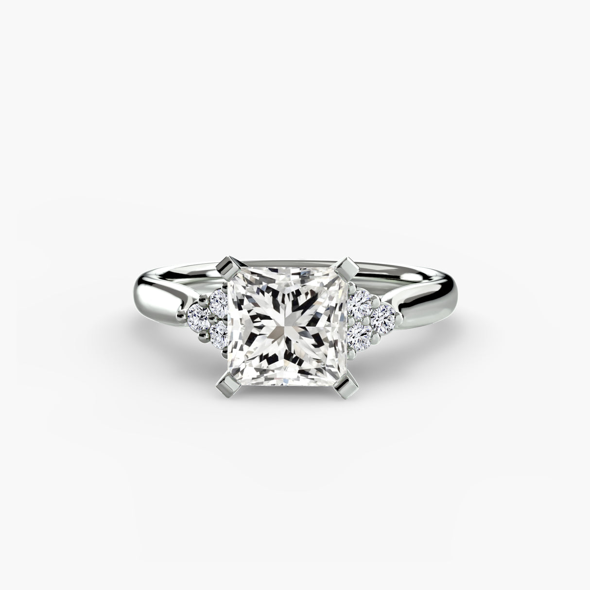 Solitaire with Cluster Shoulders 2