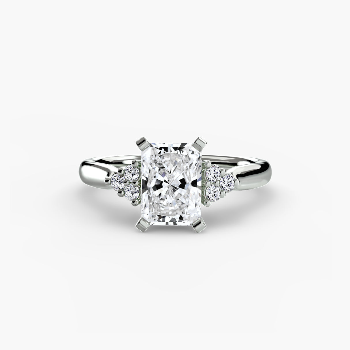 Solitaire with Cluster Shoulders 2