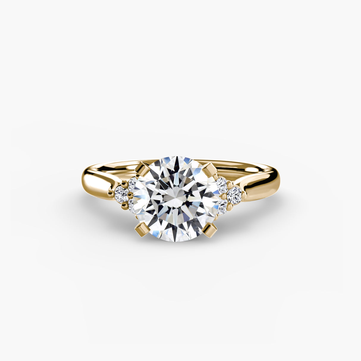 Solitaire with Cluster Shoulders 2