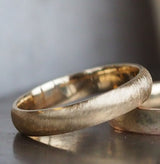 9ct gold 4mm Brushed finish mens wedding band