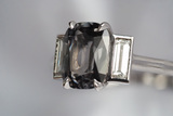 Grey Spinel and diamond ring