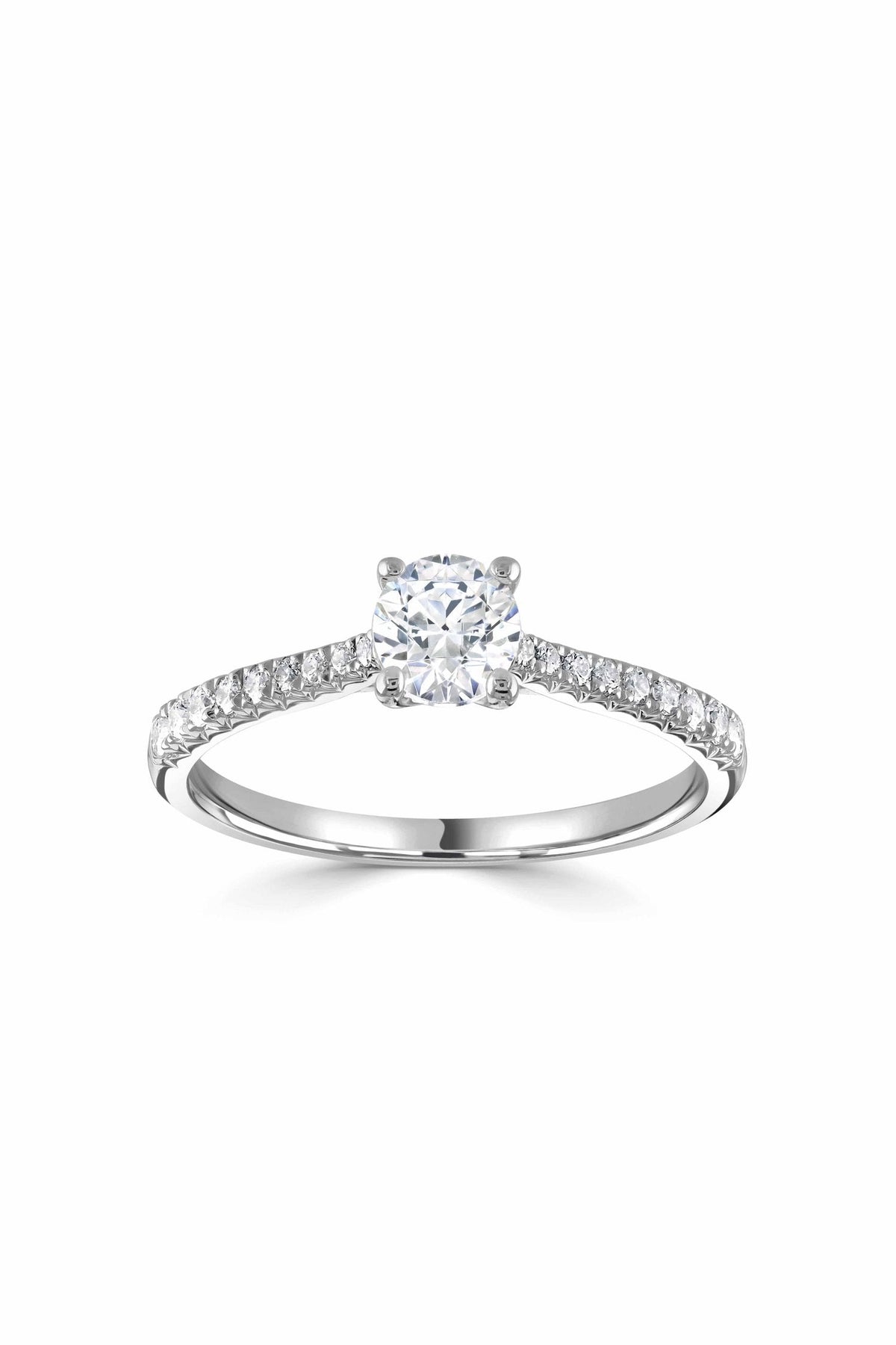 0.60ct Diamond engagement ring cut down diamond set shoulders
