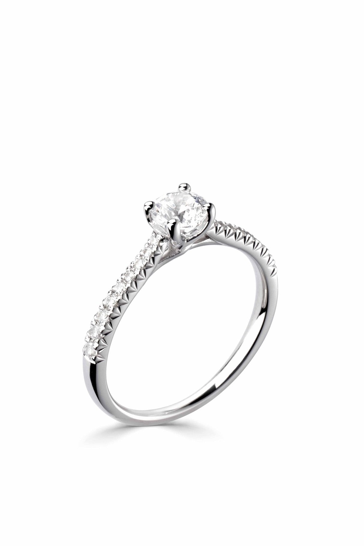 0.60ct Diamond engagement ring cut down diamond set shoulders