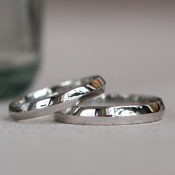 knife edge platinum wedding rings