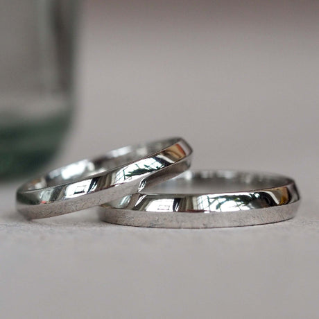 knife edge platinum wedding rings