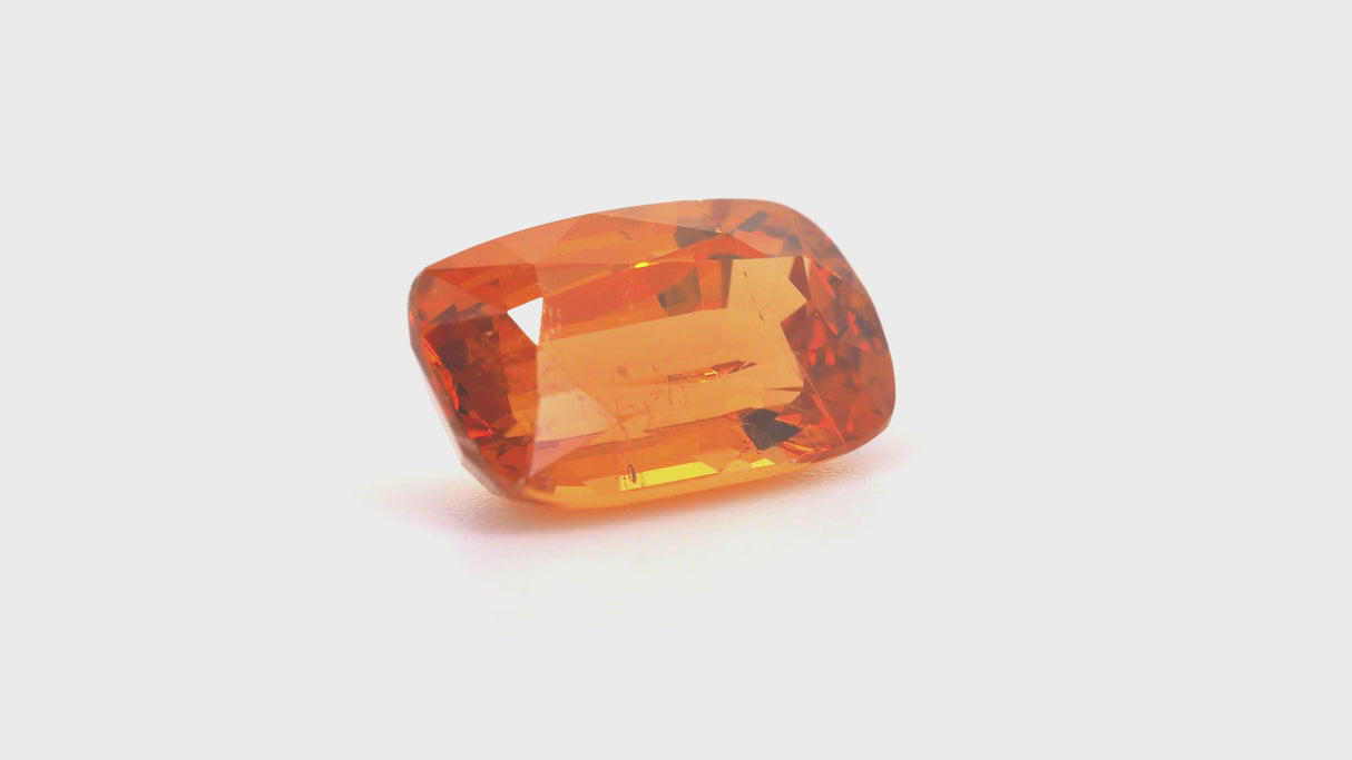 3.00ct Rectangular cushion cut orange garnet