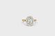 2ct elongated cushion cut diamond cluster engagement ring