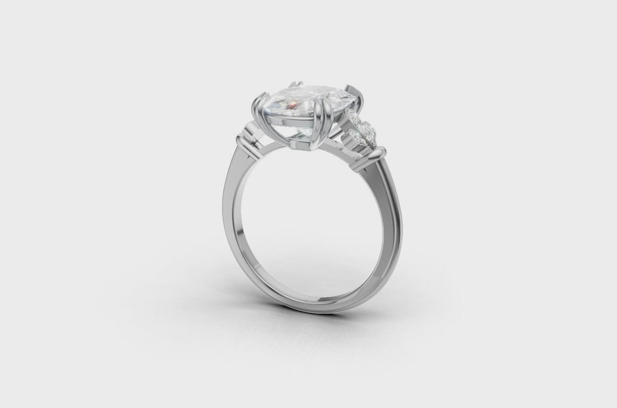 3.00ct Cushion Lab grown diamond engagement ring