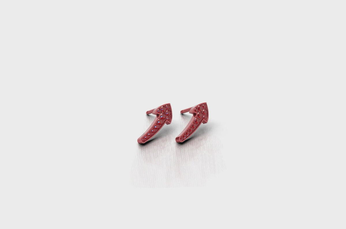 Red arrow earrings