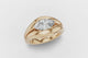 Heavy gold marquise cut diamond ring
