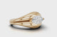 Heavy gold marquise cut diamond ring