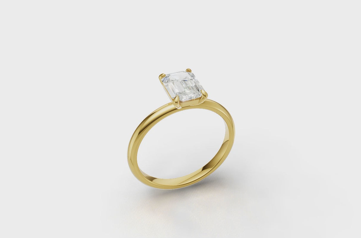 1.4ct LG Diamond emerald cut engagement ring