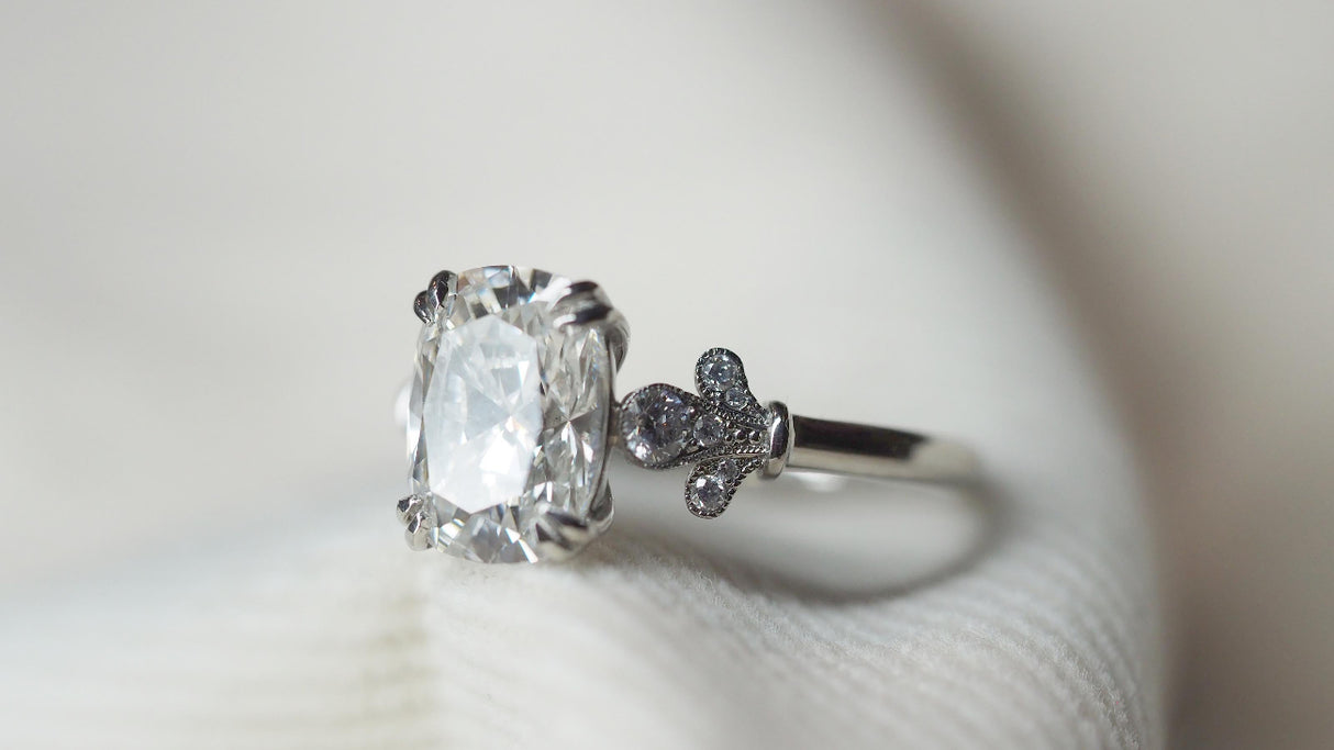 3.00ct Cushion Lab grown diamond engagement ring