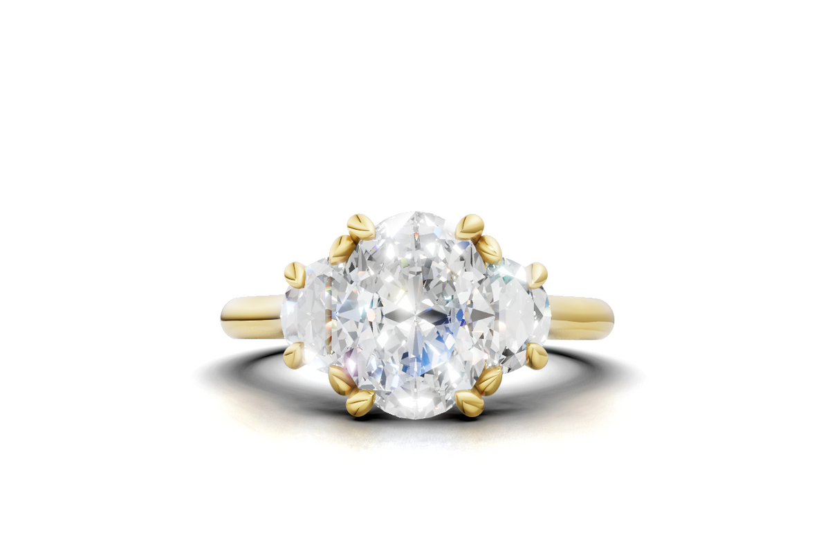 Oval 3 stone engagement ring