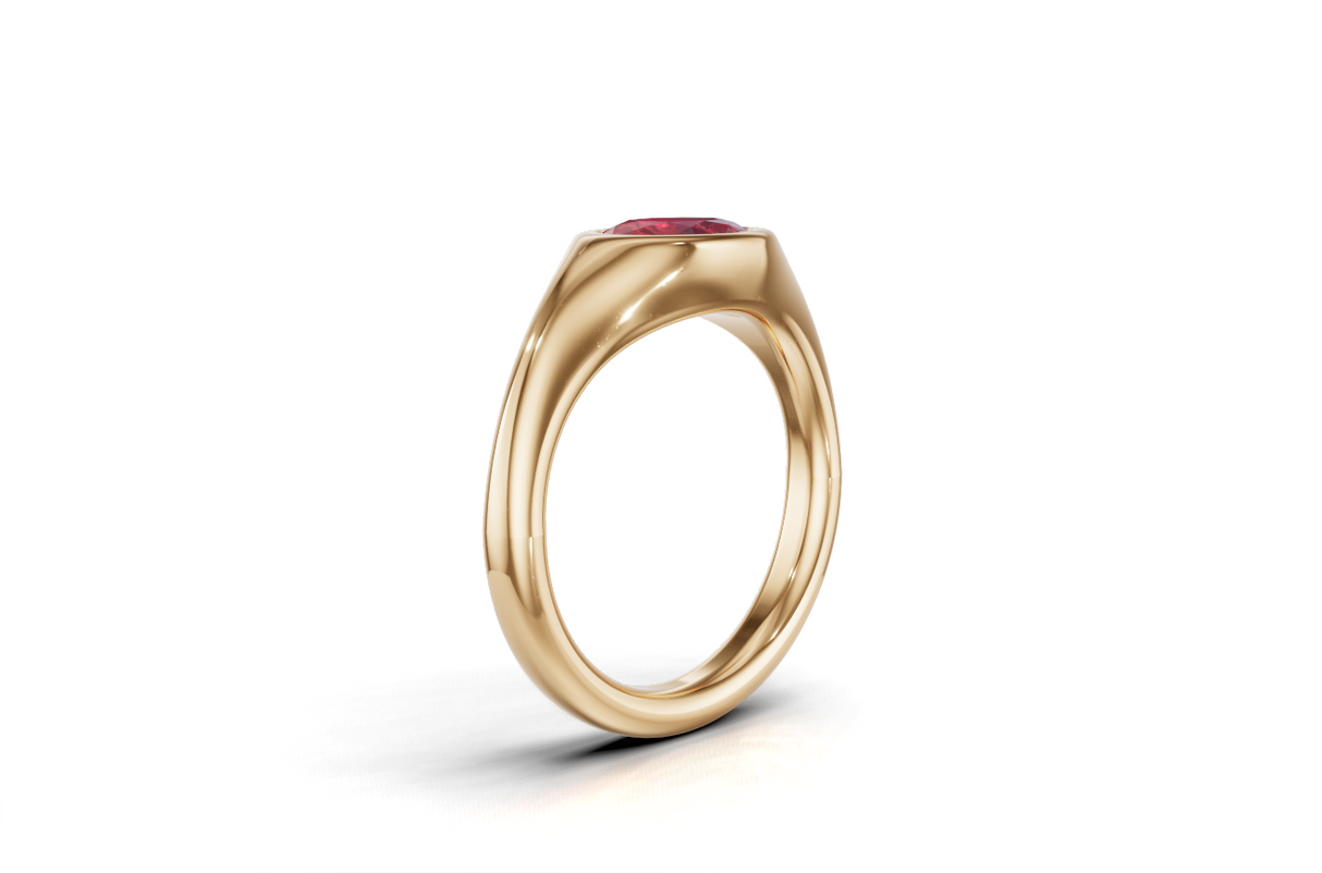 1.7ct Natural Ruby oval engagement ring