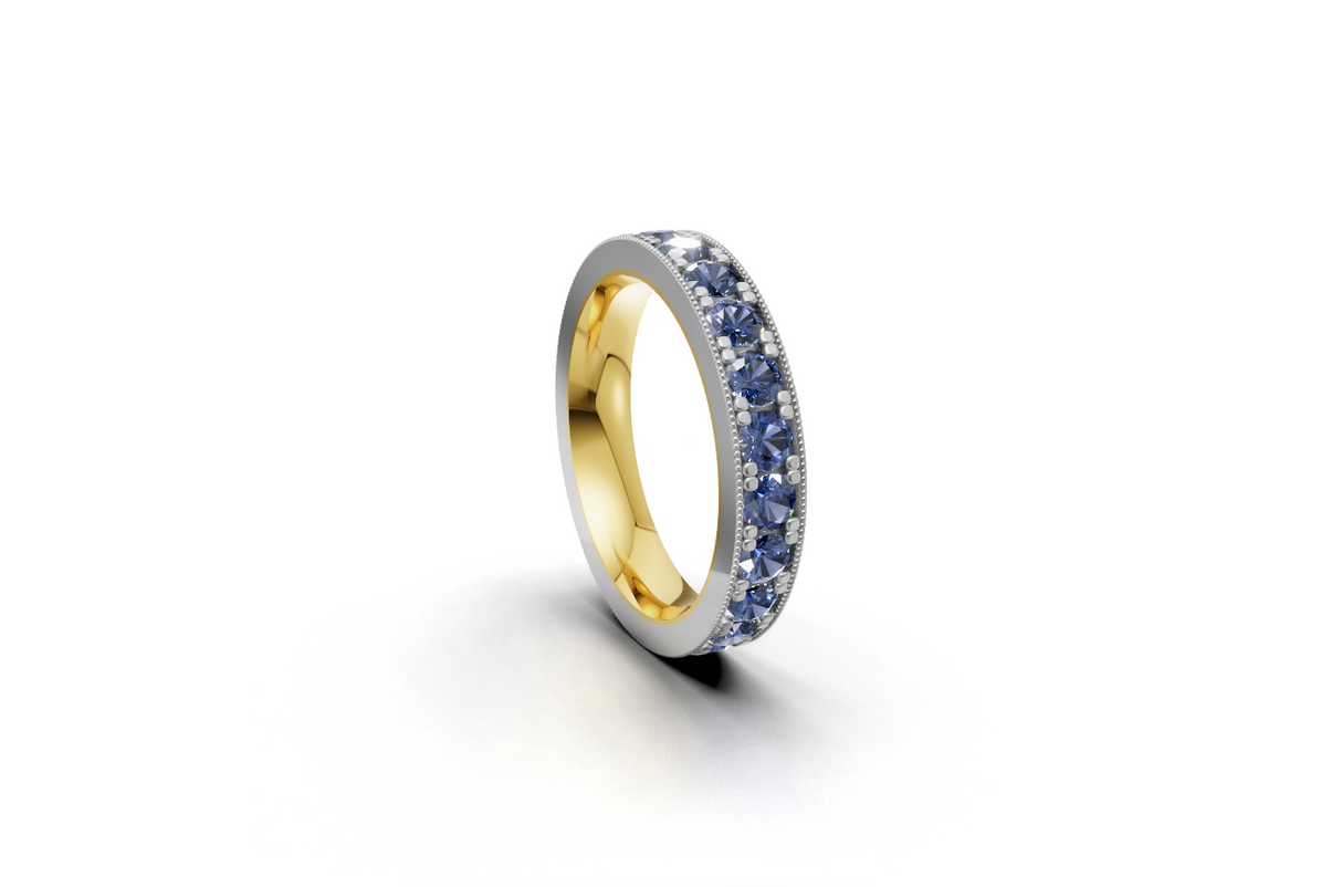 4mm round sapphire full eternity ring