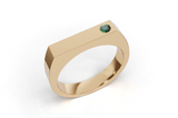 Emerald set rectangular ring