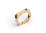 Emerald set rectangular ring
