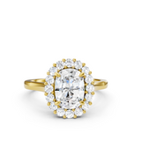 2ct elongated cushion cut diamond cluster engagement ring