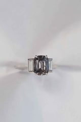 Grey Spinel and diamond ring